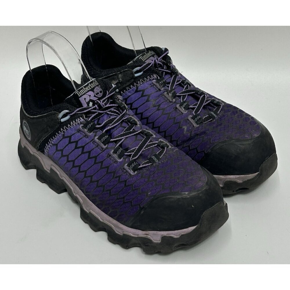 Timberland PRO Womens Size 7 Powertrain Alloy-Toe ESD Work Shoes Purple Work